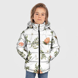 Куртка зимняя для мальчика Цветы Цитрусовых Мандарин, цвет: 3D-черный — фото 2