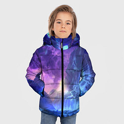 Куртка зимняя для мальчика Фантастический пейзаж Водопад Неон, цвет: 3D-светло-серый — фото 2