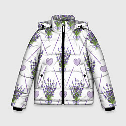 Куртка зимняя для мальчика Лавандовые сердца, цвет: 3D-светло-серый