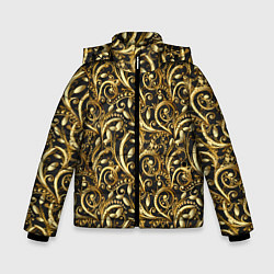 Куртка зимняя для мальчика Золотистые узоры, цвет: 3D-светло-серый