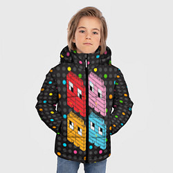 Куртка зимняя для мальчика Pac-man пиксели, цвет: 3D-светло-серый — фото 2