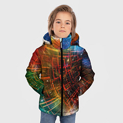 Куртка зимняя для мальчика Portal - Neon Space - туннель из энергетических па, цвет: 3D-черный — фото 2
