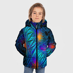 Куртка зимняя для мальчика Neon pattern Неоновый паттерн, цвет: 3D-красный — фото 2