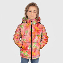 Куртка зимняя для мальчика Необычные цветы, цвет: 3D-красный — фото 2