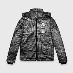 Куртка зимняя для мальчика Мятая сетчатая ткань Crumpled Mesh Fabric, цвет: 3D-светло-серый