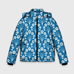 Зимняя куртка для мальчика Векторные белые цветы
