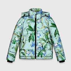Куртка зимняя для мальчика Цветы Незабудки, цвет: 3D-светло-серый
