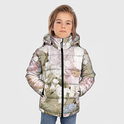 Куртка зимняя для мальчика Цветы Английский Садовый Узор, цвет: 3D-красный — фото 2