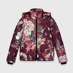 Куртка зимняя для мальчика Цветы Прекрасный Букет, цвет: 3D-светло-серый