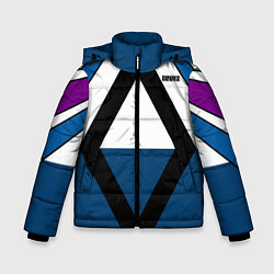 Куртка зимняя для мальчика Геометрический молодежный узор с надписью Спорт, цвет: 3D-светло-серый