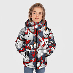 Куртка зимняя для мальчика ВОЗДУШНЫЕ СНЕГОВИКИ, цвет: 3D-черный — фото 2