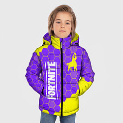 Куртка зимняя для мальчика ФОРТНАЙТ - ЛАМА Соты, цвет: 3D-черный — фото 2