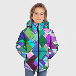 Куртка зимняя для мальчика MULTICOLORED SQUARES, цвет: 3D-светло-серый — фото 2