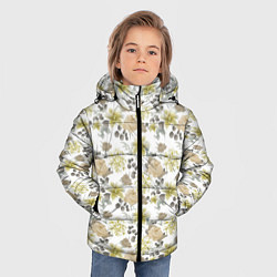 Куртка зимняя для мальчика Цветы Георгины и Розы, цвет: 3D-светло-серый — фото 2