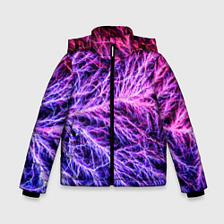 Куртка зимняя для мальчика Авангардный неоновый паттерн Мода Avant-garde neon, цвет: 3D-черный