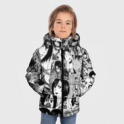 Куртка зимняя для мальчика Атака титанов паттерн, цвет: 3D-черный — фото 2