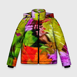 Куртка зимняя для мальчика Разноцветная абстрактная композиция Лето Multi-col, цвет: 3D-черный