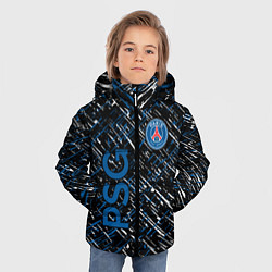 Куртка зимняя для мальчика Псж синие белые чёрточки, цвет: 3D-черный — фото 2