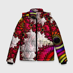 Куртка зимняя для мальчика Наикрутейший психоделический абстрактный фрактальн, цвет: 3D-светло-серый
