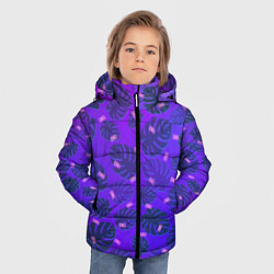 Куртка зимняя для мальчика Неоновый Chill и пальмовые листья, цвет: 3D-черный — фото 2