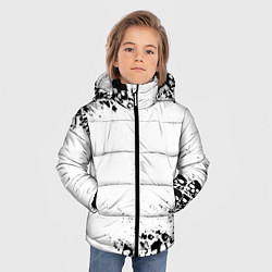 Куртка зимняя для мальчика Выцветшие потёртости SKULLS, цвет: 3D-светло-серый — фото 2