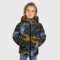 Куртка зимняя для мальчика Оранжево-Синяя Вулканическая Лава, цвет: 3D-светло-серый — фото 2