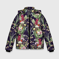 Куртка зимняя для мальчика Цветы В Букетах, цвет: 3D-черный