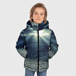 Куртка зимняя для мальчика Трещины на земле пустыня, цвет: 3D-светло-серый — фото 2