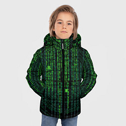 Куртка зимняя для мальчика Бинарная матрица, цвет: 3D-черный — фото 2