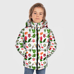 Куртка зимняя для мальчика TEXTURE OF EXOTIC FLORA AND FAUNA, цвет: 3D-светло-серый — фото 2