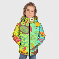 Куртка зимняя для мальчика Весёлые совы, цвет: 3D-светло-серый — фото 2