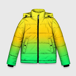 Зимняя куртка для мальчика Неоновый градиентный желто-зеленый фон