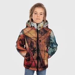 Куртка зимняя для мальчика Птицы в клетке, цвет: 3D-светло-серый — фото 2