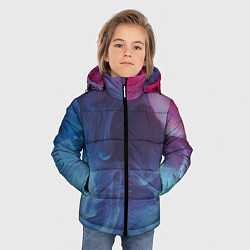 Куртка зимняя для мальчика Неоновый дым - Голубой и розовый, цвет: 3D-черный — фото 2