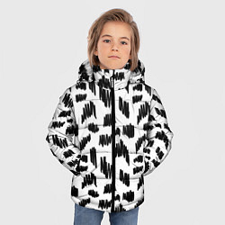 Куртка зимняя для мальчика Узор штрихи, цвет: 3D-черный — фото 2