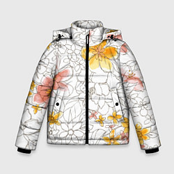 Зимняя куртка для мальчика Минималистическая цветочная композиция Watercolour