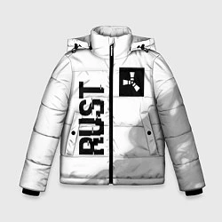 Куртка зимняя для мальчика Rust Glitch на светлом фоне, цвет: 3D-черный