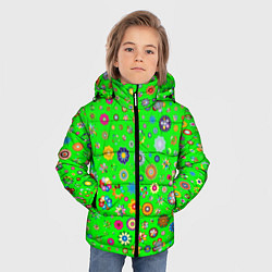 Куртка зимняя для мальчика TEXTURE OF MULTICOLORED FLOWERS, цвет: 3D-светло-серый — фото 2