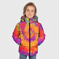 Куртка зимняя для мальчика Тай дай в радуге, цвет: 3D-светло-серый — фото 2