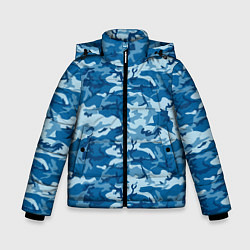 Куртка зимняя для мальчика Камуфляж морской, цвет: 3D-светло-серый