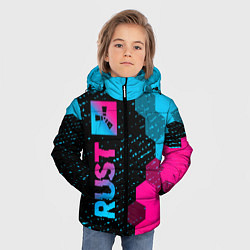 Куртка зимняя для мальчика Rust Neon Gradient, цвет: 3D-черный — фото 2