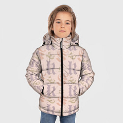 Куртка зимняя для мальчика Геометрический абстрактный узор abstract geometric, цвет: 3D-черный — фото 2