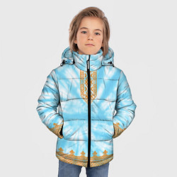 Куртка зимняя для мальчика Славянская тай-дай рубаха, цвет: 3D-светло-серый — фото 2