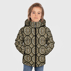 Куртка зимняя для мальчика Классические узоры - ромбы, цвет: 3D-черный — фото 2