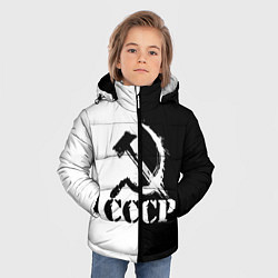 Куртка зимняя для мальчика СОВЕТСКИЙ СОЮЗ - СЕРП И МОЛОТ - Черно-белое, цвет: 3D-красный — фото 2