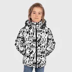 Куртка зимняя для мальчика Black and white alphabet and numbers, цвет: 3D-светло-серый — фото 2