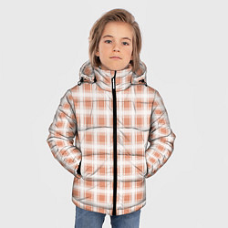 Куртка зимняя для мальчика Light beige plaid fashionable checkered pattern, цвет: 3D-красный — фото 2
