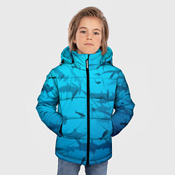 Куртка зимняя для мальчика Акулы - океан, цвет: 3D-красный — фото 2