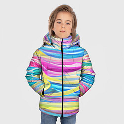 Куртка зимняя для мальчика Многоцветные волны, цвет: 3D-светло-серый — фото 2