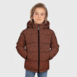 Куртка зимняя для мальчика 1984 узор бордовый, цвет: 3D-черный — фото 2
